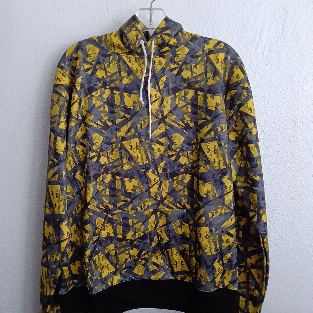 Abstract Yellow and Gray Turtleneck Sweater